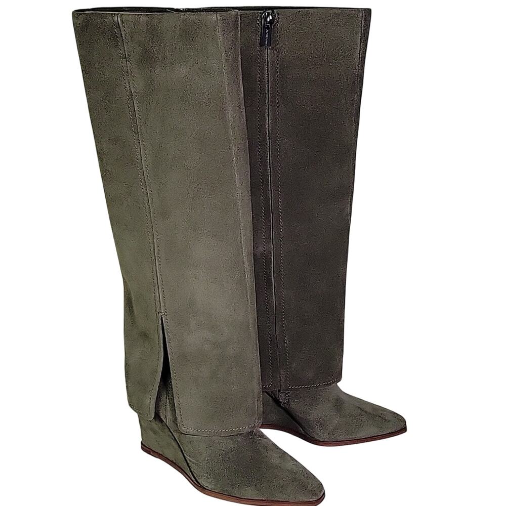 Vince Camuto Tibani Foldover Wedge Knee High Boots Womens Size 5.5 NEW